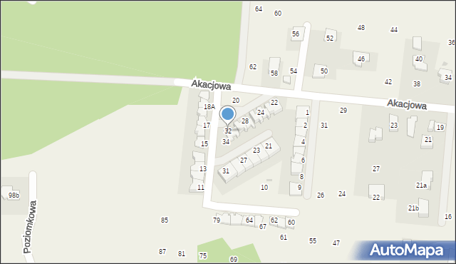 Brzozówka, Osiedle Ciche, 32, mapa Brzozówka