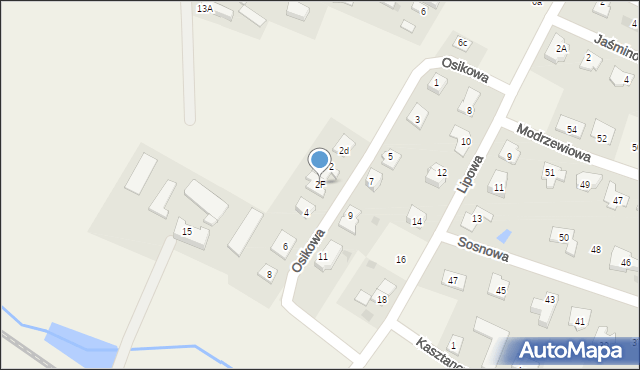 Brzozówka, Osikowa, 2F, mapa Brzozówka