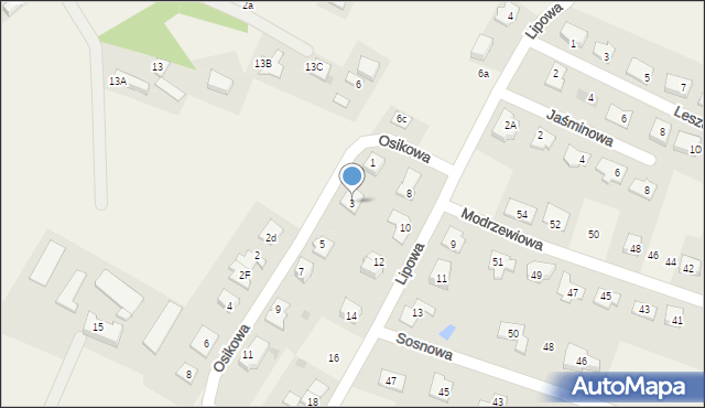 Brzozówka, Osikowa, 3, mapa Brzozówka