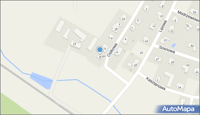 Brzozówka, Osikowa, 8, mapa Brzozówka