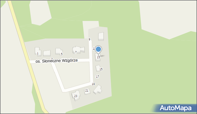 Buchałów, Osiedle Słoneczne Wzgórze, 13, mapa Buchałów