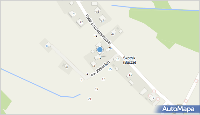Bucze, Osiedle Zieleniec, 1, mapa Bucze