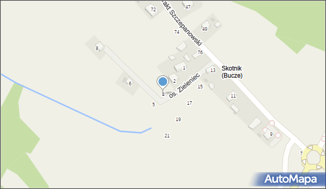 Bucze, Osiedle Zieleniec, 4, mapa Bucze