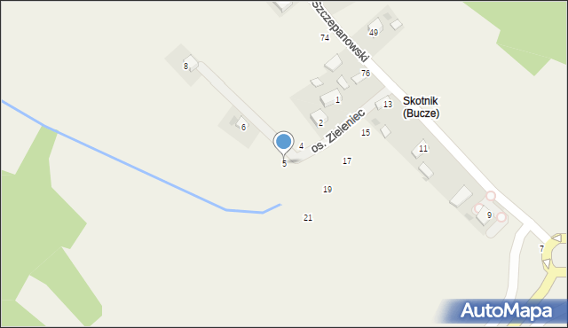 Bucze, Osiedle Zieleniec, 5, mapa Bucze
