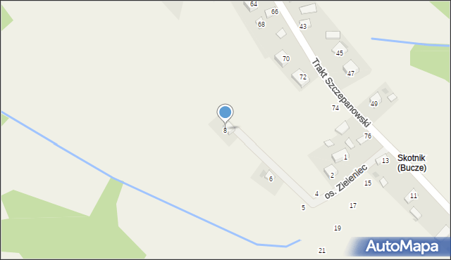 Bucze, Osiedle Zieleniec, 8, mapa Bucze