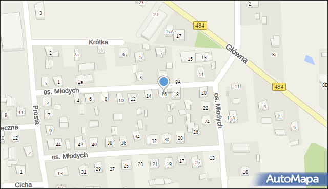 Buczek, Osiedle Młodych, 16, mapa Buczek
