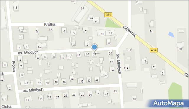 Buczek, Osiedle Młodych, 18, mapa Buczek