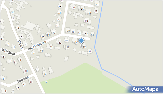 Budzyń, Osiedle Kwiatowe, 56, mapa Budzyń