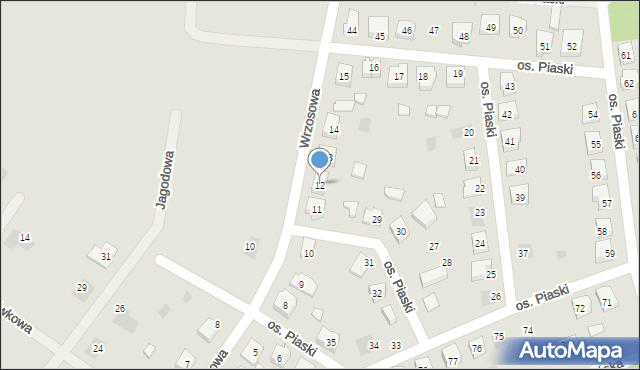 Budzyń, Osiedle Piaski, 12, mapa Budzyń
