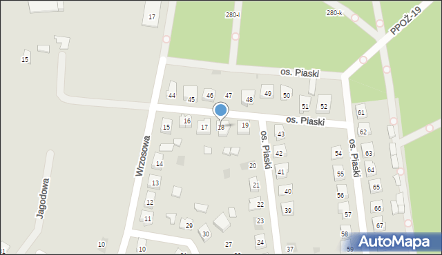 Budzyń, Osiedle Piaski, 18, mapa Budzyń