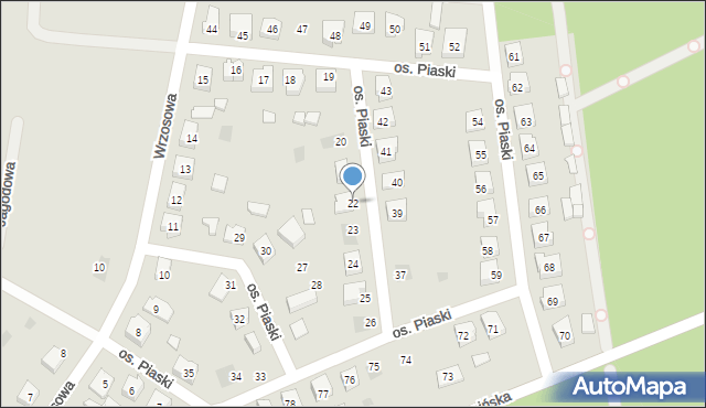 Budzyń, Osiedle Piaski, 22, mapa Budzyń