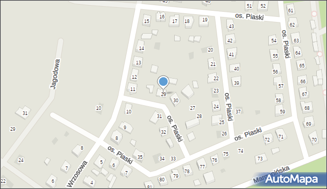 Budzyń, Osiedle Piaski, 29, mapa Budzyń