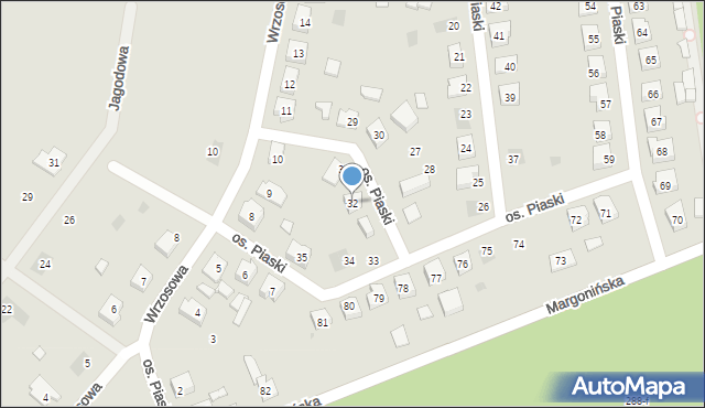 Budzyń, Osiedle Piaski, 32, mapa Budzyń