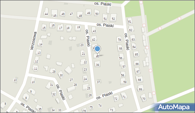 Budzyń, Osiedle Piaski, 40, mapa Budzyń
