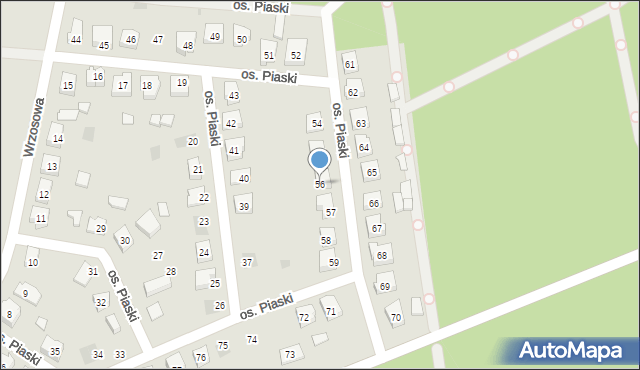 Budzyń, Osiedle Piaski, 56, mapa Budzyń