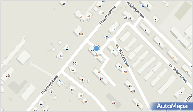 Budzyń, Osiedle Wierzbowe, 18, mapa Budzyń