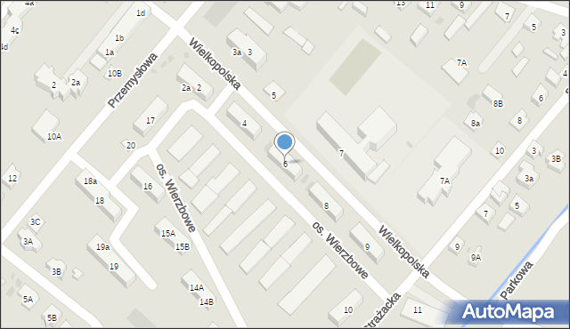 Budzyń, Osiedle Wierzbowe, 6, mapa Budzyń