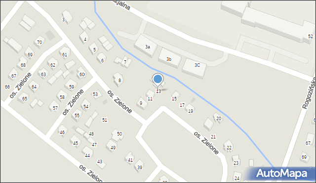 Budzyń, Osiedle Zielone, 13, mapa Budzyń