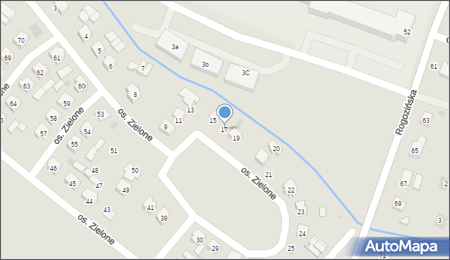 Budzyń, Osiedle Zielone, 17, mapa Budzyń