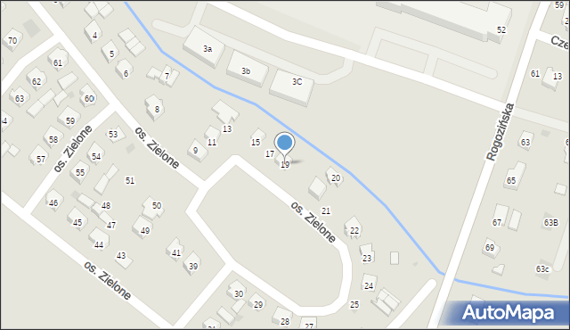 Budzyń, Osiedle Zielone, 19, mapa Budzyń