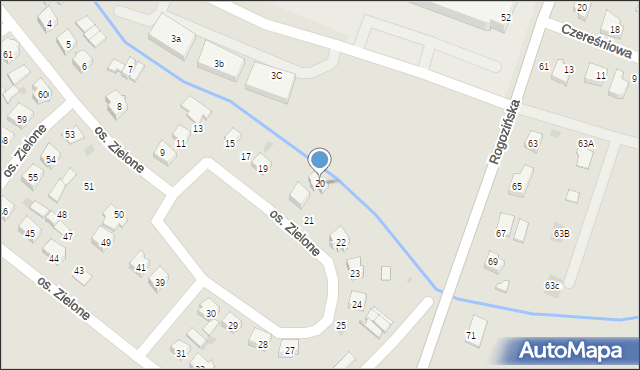 Budzyń, Osiedle Zielone, 20, mapa Budzyń
