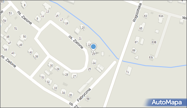 Budzyń, Osiedle Zielone, 23, mapa Budzyń