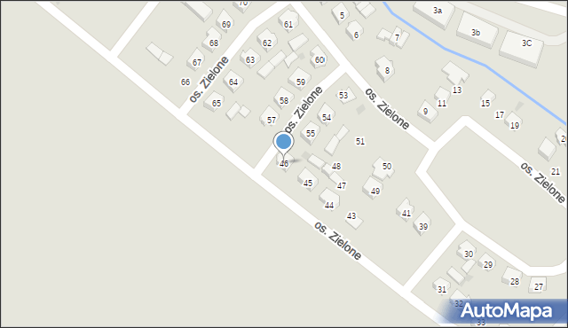 Budzyń, Osiedle Zielone, 46, mapa Budzyń