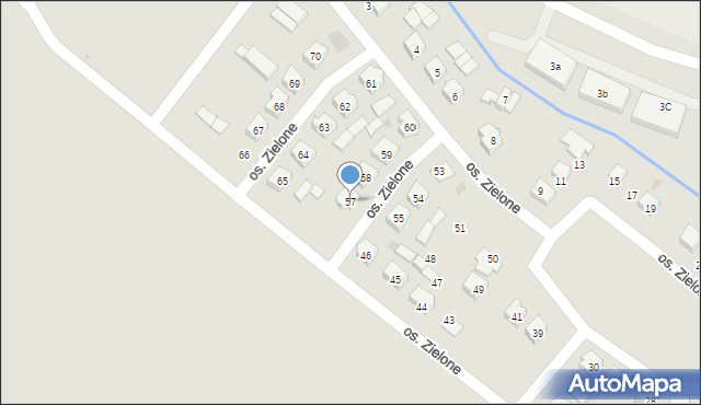 Budzyń, Osiedle Zielone, 57, mapa Budzyń