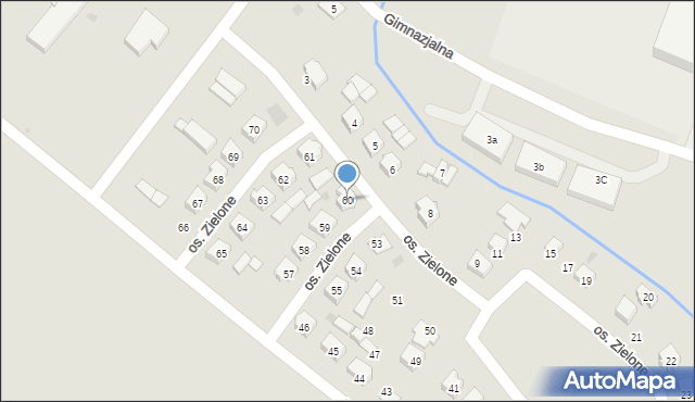 Budzyń, Osiedle Zielone, 60, mapa Budzyń
