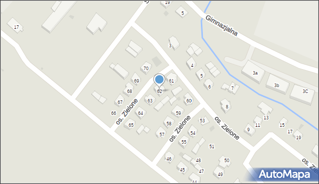 Budzyń, Osiedle Zielone, 62, mapa Budzyń