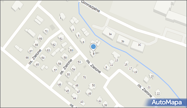 Budzyń, Osiedle Zielone, 8, mapa Budzyń