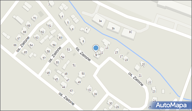 Budzyń, Osiedle Zielone, 9, mapa Budzyń