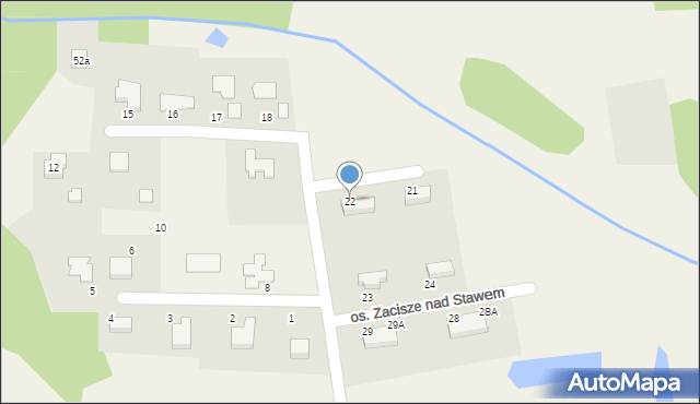 Bugaj, Osiedle Zacisze nad Stawem, 22, mapa Bugaj