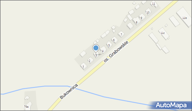 Bukownica, Osiedle Grabowskie, 3, mapa Bukownica