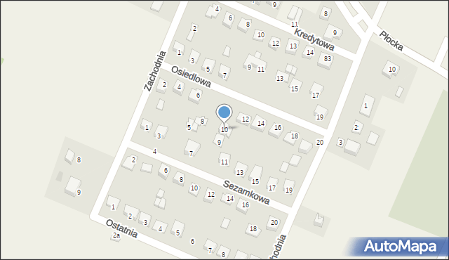 Bulkowo-Kolonia, Osiedlowa, 10, mapa Bulkowo-Kolonia