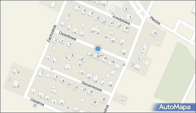 Bulkowo-Kolonia, Osiedlowa, 14, mapa Bulkowo-Kolonia