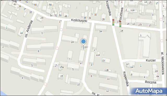 Busko-Zdrój, Osiedle Kościuszki Tadeusza, gen., 2, mapa Busko-Zdrój