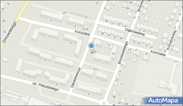 Busko-Zdrój, Osiedle Piłsudskiego Józefa, marsz., 1B, mapa Busko-Zdrój