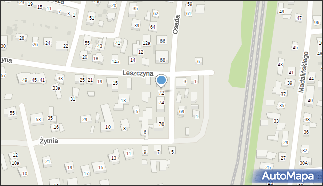 Bydgoszcz, Osada, 72, mapa Bydgoszczy