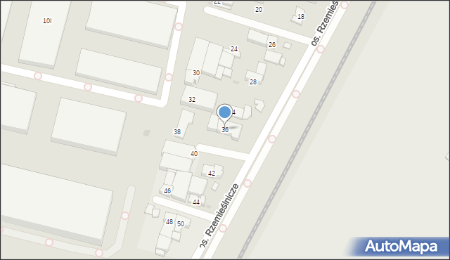 Bydgoszcz, Osiedle Rzemieślnicze, 36, mapa Bydgoszczy