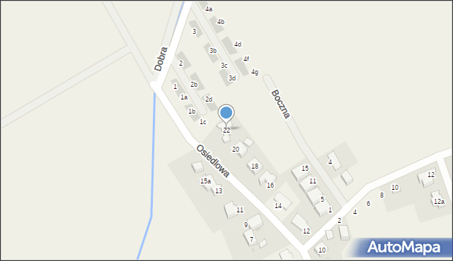 Byków, Osiedlowa, 22, mapa Byków