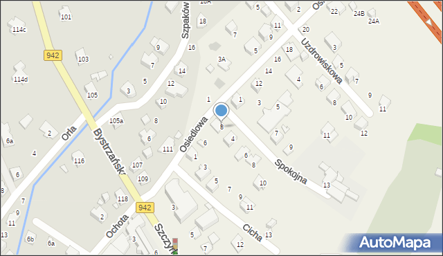 Bystra, Osiedlowa, 8, mapa Bystra