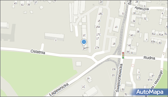 Bytom, Ostatnia, 1A, mapa Bytomia