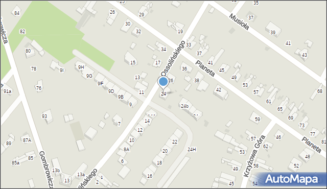 Bytom, Ossolińskiego Jerzego, 24, mapa Bytomia