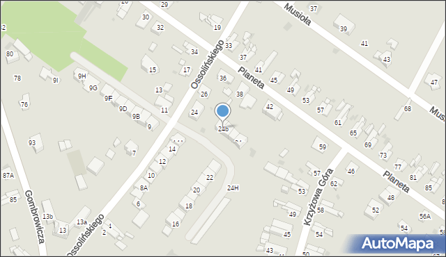 Bytom, Ossolińskiego Jerzego, 24b, mapa Bytomia