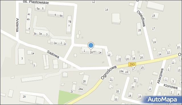 Bytom Odrzański, Osiedle Piastowskie, 1b, mapa Bytom Odrzański