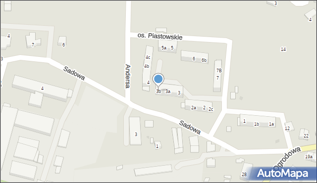 Bytom Odrzański, Osiedle Piastowskie, 3b, mapa Bytom Odrzański