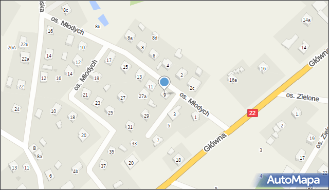 Bytonia, Osiedle Młodych, 9, mapa Bytonia