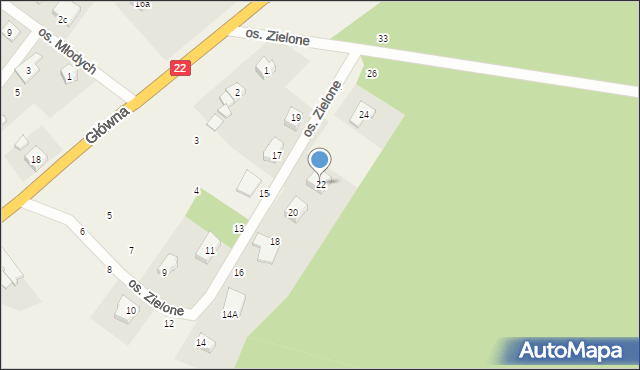 Bytonia, Osiedle Zielone, 22, mapa Bytonia