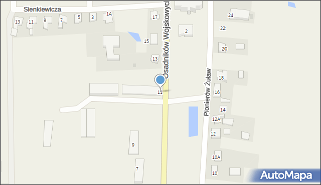 Cedry Wielkie, Osadników Wojskowych, 11, mapa Cedry Wielkie